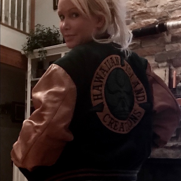 VINTAGE HAWAIIAN ISLAND CREATIONS LETTERMAN JACKET - Picture 8 of 8
